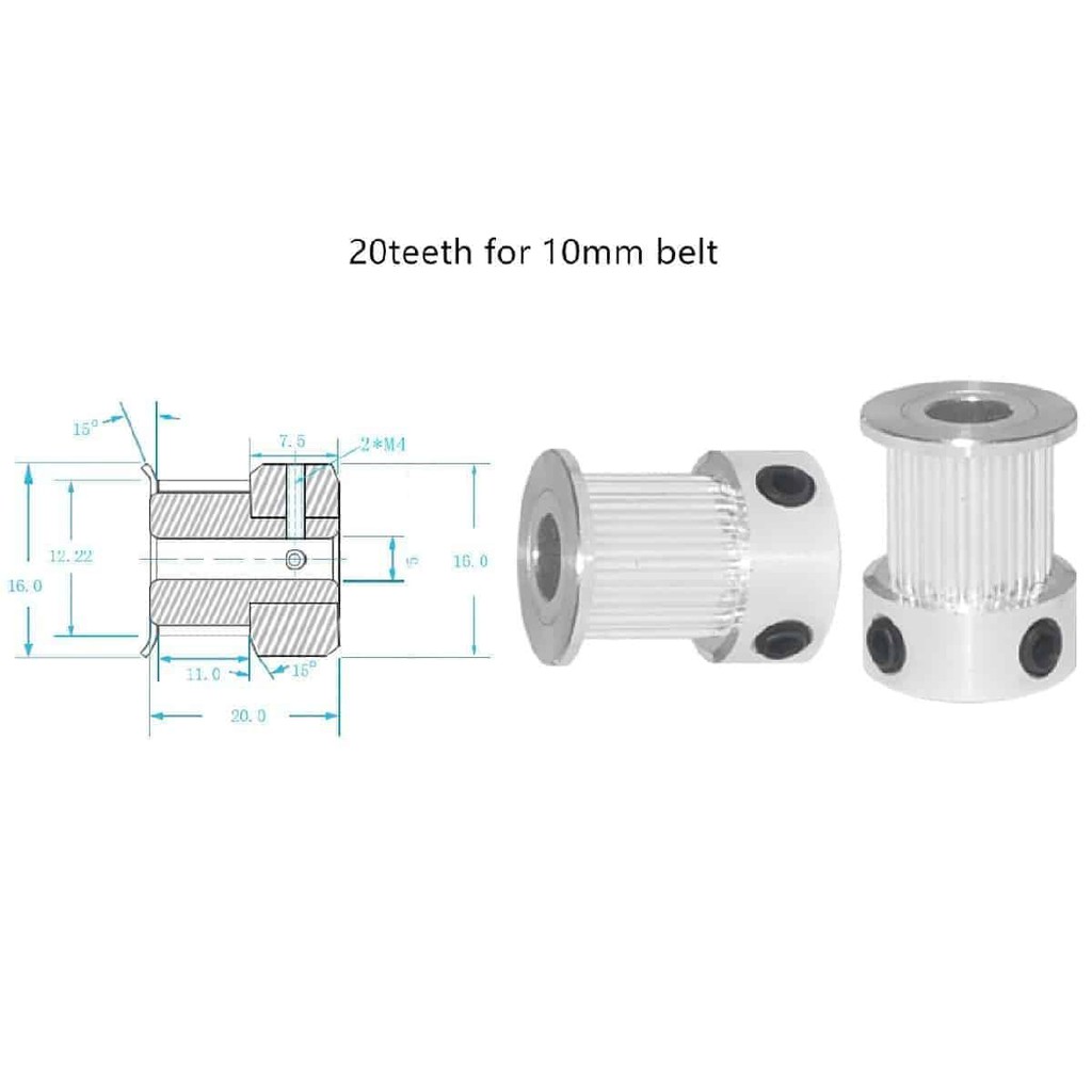 Puly Pulley GT2 động cơ bước lỗ 5mm   - puly step