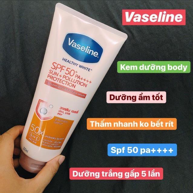 Kem Dưỡng Thể Body Vaseline Perfect Serum 50X Thái Lan Tuýp 320ml Giúp da trắng sáng mịn màng giảm thâm