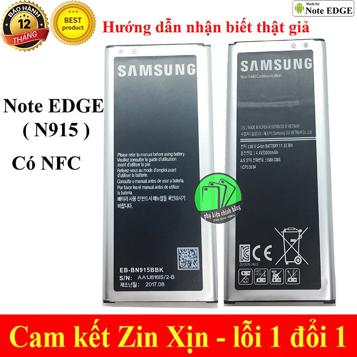 Pin SamSung Galaxy Note Edge (N915BBK) Dung lượng 3000Ah_Chính hãng
