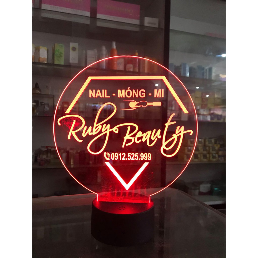 Đèn led 3D nhận diện thương hiệu ngành nail cắt tóc, khắc hỉnh ảnhm ogo theo yêu cầu