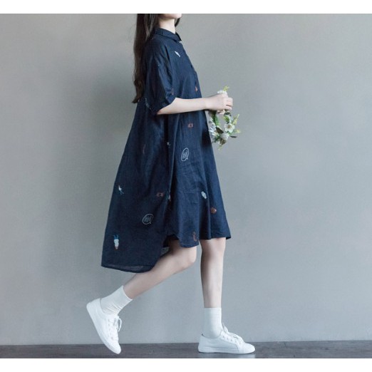 G780 Đầm big size freesize dáng sơ mi đuôi tôm kiểu dáng thanh lịch trang nhã