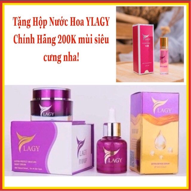 Combo Mỹ Phẩm YLAGY 2 món Kem Face YLAGY và Serum YLAGY Ngừa Nám Tàn Nhang Mụn và Dưỡng Trắng Da Chống nắng