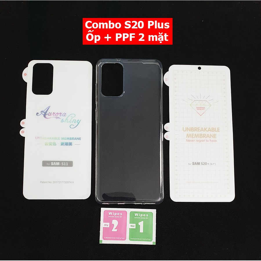 Bộ miếng dán PPF chống xước Galaxy S20 Plus tặng ốp dẻo