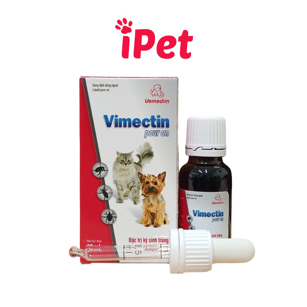 Chai Nhỏ Lưng Diệt Ve, Ghẻ, Bọ Chét Cho Chó Mèo Vemedim Vimectin Pour On - iPet Shop