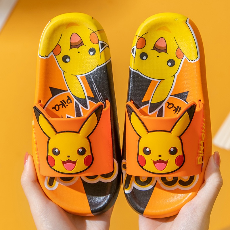 Dép Sandal Unisex Thoáng Khí Chống Trượt In Hình Pokemon/Pikachu Cho Bé Trai/Gái