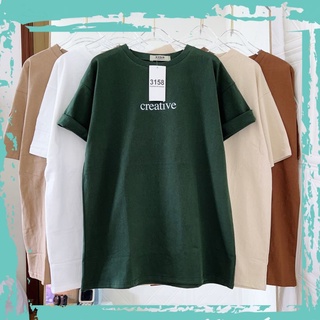 Áo thun Unisex áo phông tay lỡ form rộng CREATIVE freesize dưới 70kg