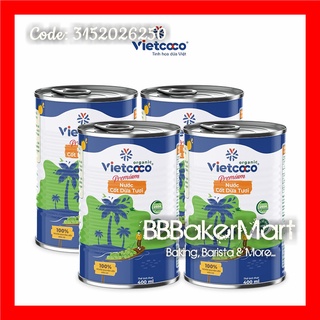 Nước cốt dừa ORGANIC VIETCOCO - Lon 400ml (BAO BÌ MỚI 06/2021)