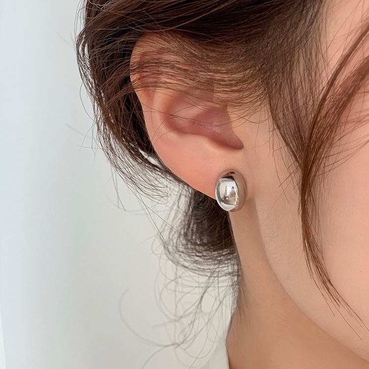 Khuyên Tai Kim Loại Hình Hạt Cà Phê Nhỏ Phong Cách Hàn Quốc