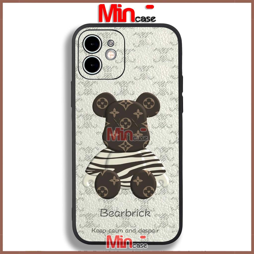 Ốp lưng iPhone Gấu Bearbreck Cute cạnh viền vuông silicon mềm dẻo cho iphone 6/6s/7/8/X/Xr/XS/11/12/13 Pro Plus Max