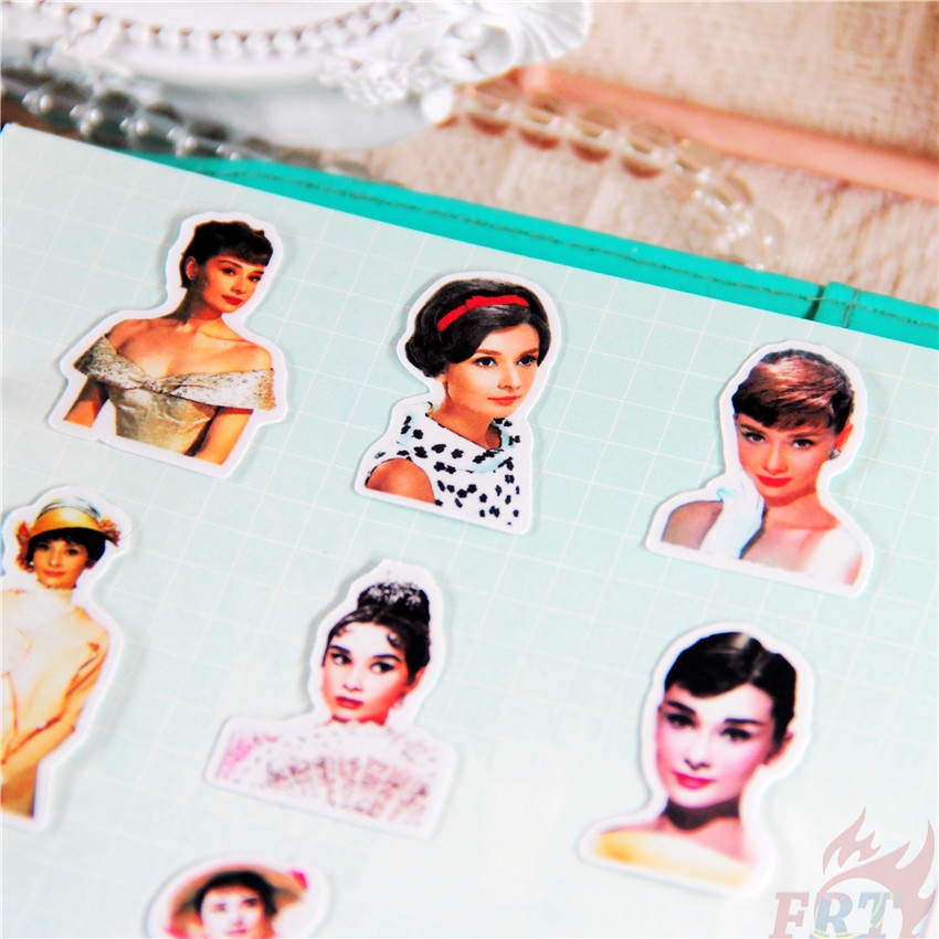 ★★★ Audrey Hepburn Q-2 Artistic Life Mini Diary Manual Stickers ★★★ 50pcs/set DIY Fashion Album Decor Stickers（Size：2~3cm）