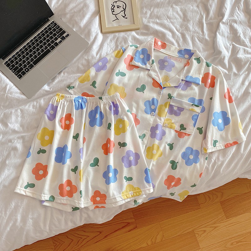 Đồ bộ nữ cotton thun cộc tay, bộ pijama cao cấp Korea nhiều họa tiết dễ thương cho mùa hè