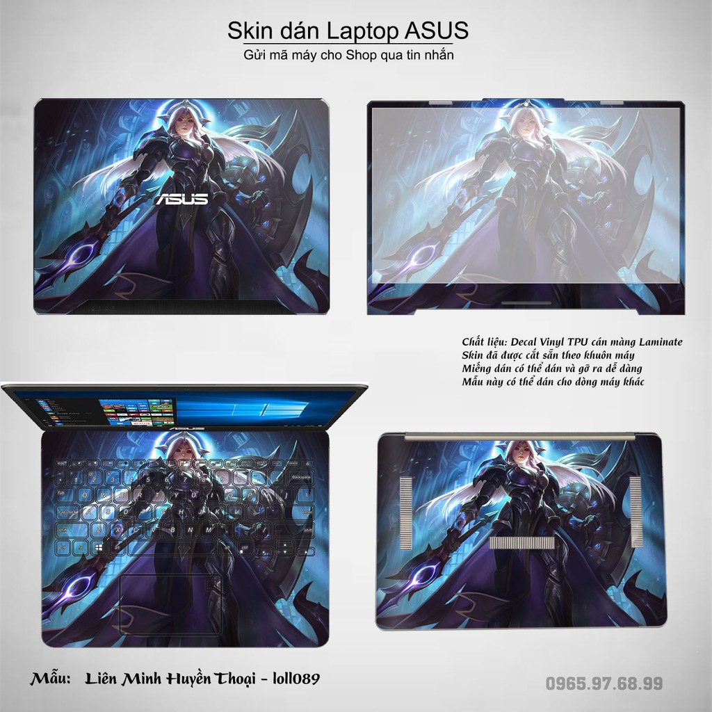 Skin dán Laptop Asus in hình Liên Minh Huyền Thoại nhiều mẫu 12 (inbox mã máy cho Shop)