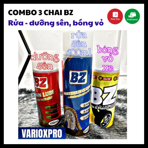 Chai xịt BZ dưỡng sên, rửa sên và phục hồi nhựa nhám,làm đen lốp