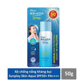 Xịt chống nắng kháng bụi Sunplay Skin Aqua Anti Pollution Spray SPF50+ PA++++ 50g