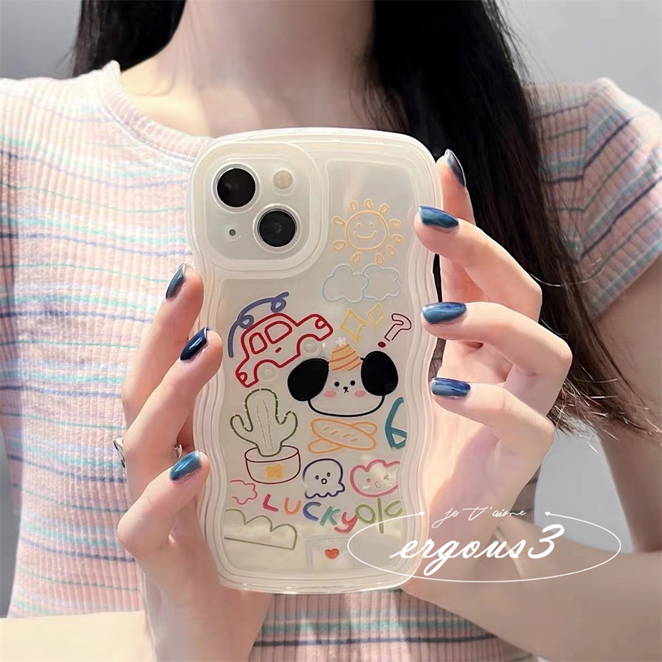 Ốp Điện Thoại Mềm In Hình Chú Cún Hoạt Hình Dễ Thương Cho iPhone 14 13 12 11 Pro Max SE2020 X XR Xs Max 7 8 Plus