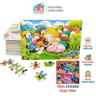 Đồ chơi lắp ráp tranh ghép gỗ BAPKIDS Tranh xếp hình 30 mảnh nhiều chủ đề
