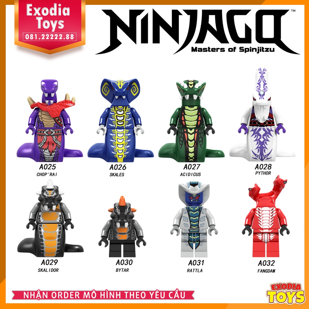 Xếp hình Minifigure Ninjago các quái vật Xà Tinh - Đồ Chơi Lắp Ghép Sáng Tạo - LELE A025-032