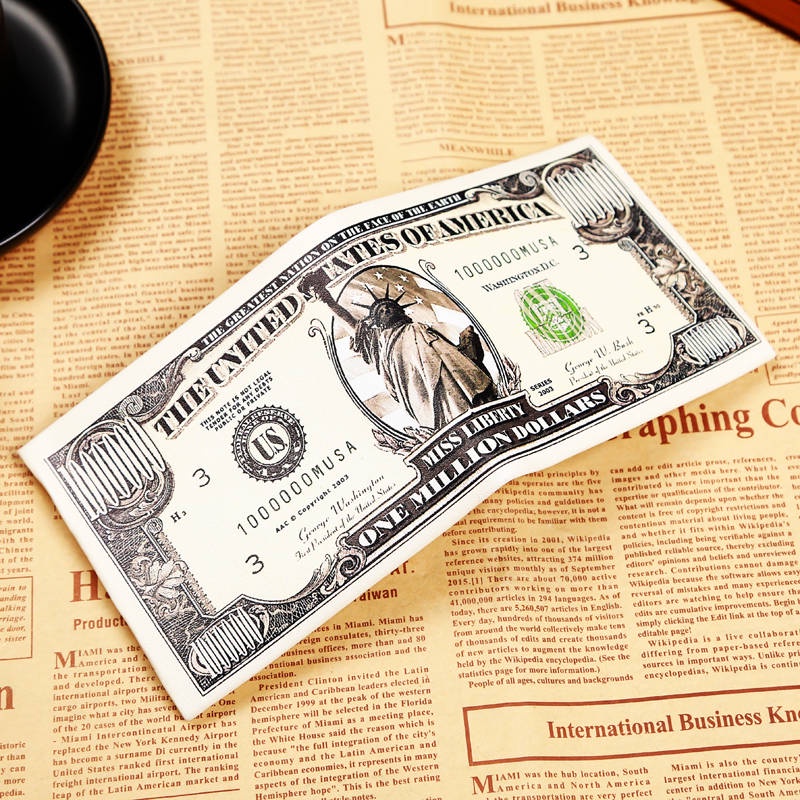 Ví Ngắn Đựng Thẻ Và Tiền Xu Họa Tiết Tiền Đô La Sáng Tạo Dành Cho Nam