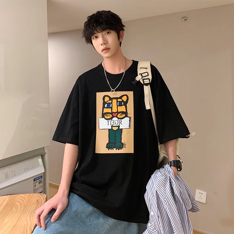 Áo Thun Tay Ngắn Dáng Rộng In Chữ Cỡ Lớn Thoải Mái Thời Trang Mùa Hè Cho Nam M-8XL