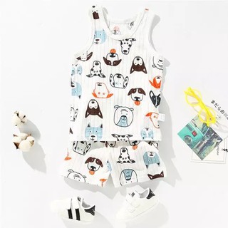Combo 5 bộ ba lỗ cotton giấy cho bé qate75_ namkidshop