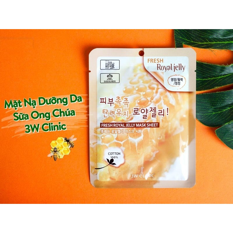 Mặt nạ giấy giúp cấp ẩm, dưỡng da 3W Clinic Fresh Mask Sheet 23ml