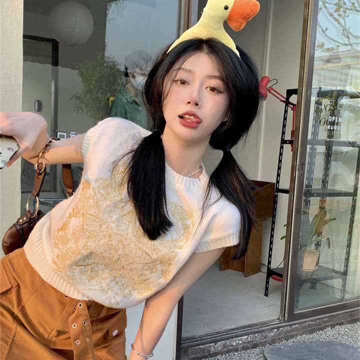 Hàng Mới Về!F & X Áo Sweater Dệt Kim Không Tay Thêu Họa Tiết Thời Trang Mùa Hè 2022