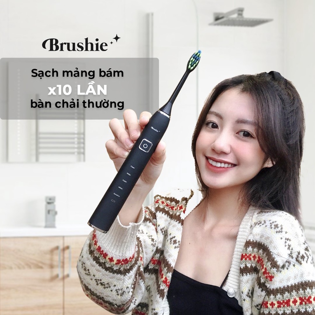 [Chính hãng] Brushie-Đầu bàn chải điện thay thế, dự phòng tương thích với Bàn chải điện tích hợp máy rửa mặt Brushie