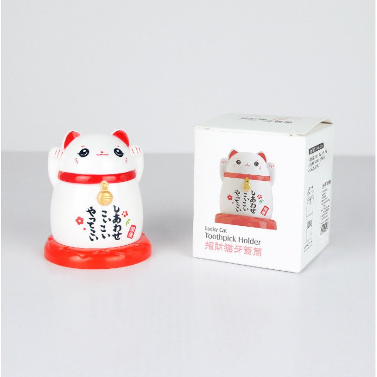 Hủ đựng tăm hình mèo may mắn - BX0387