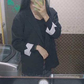 (Sẵn S) Áo blazer basic xắn tay cho nữ