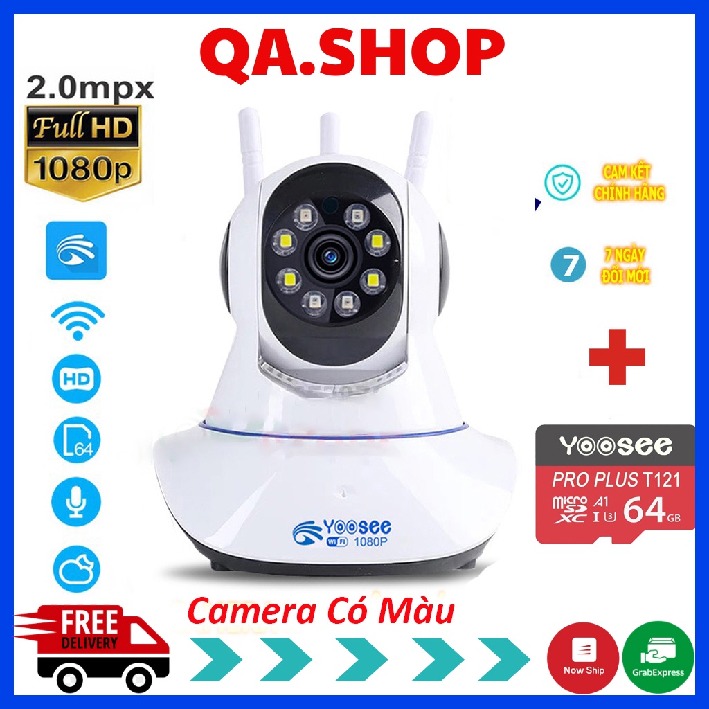 Camera Yoosee 3 râu 2.0 - Full HD 1080P kèm thẻ nhớ Yoosee  64GB - Camera Yoosee wifi | Bảo hành 6 Tháng | WebRaoVat - webraovat.net.vn