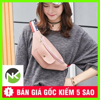Túi Bao Tử Đeo Chéo Da PU Quai Sọc 3 Màu Trẻ Trung - NK