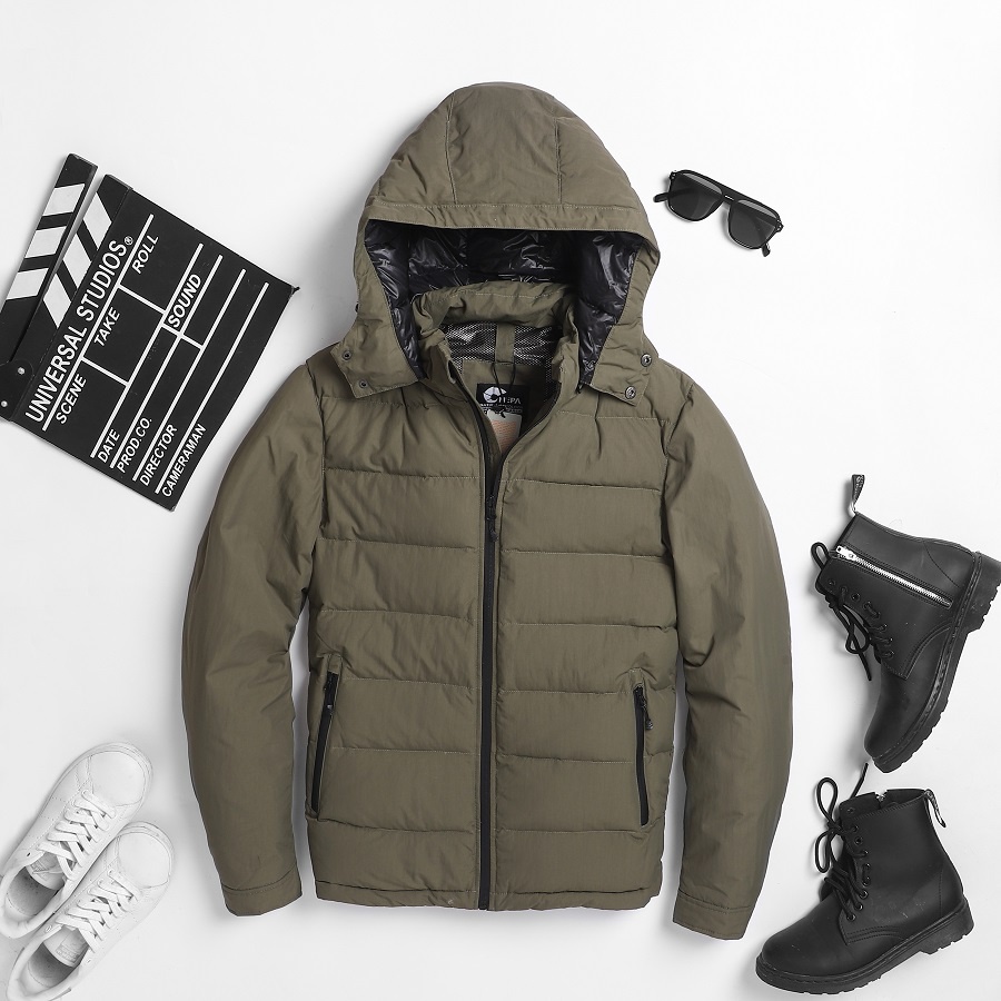 Giảm sốc áo lông vũ nam xuất Hàn có mũ