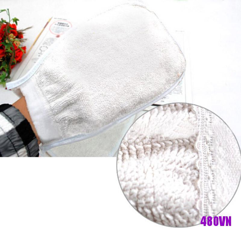 Găng tay đi tắm Massage Tẩy Tế Bào Chết Bằng Xơ Mướp