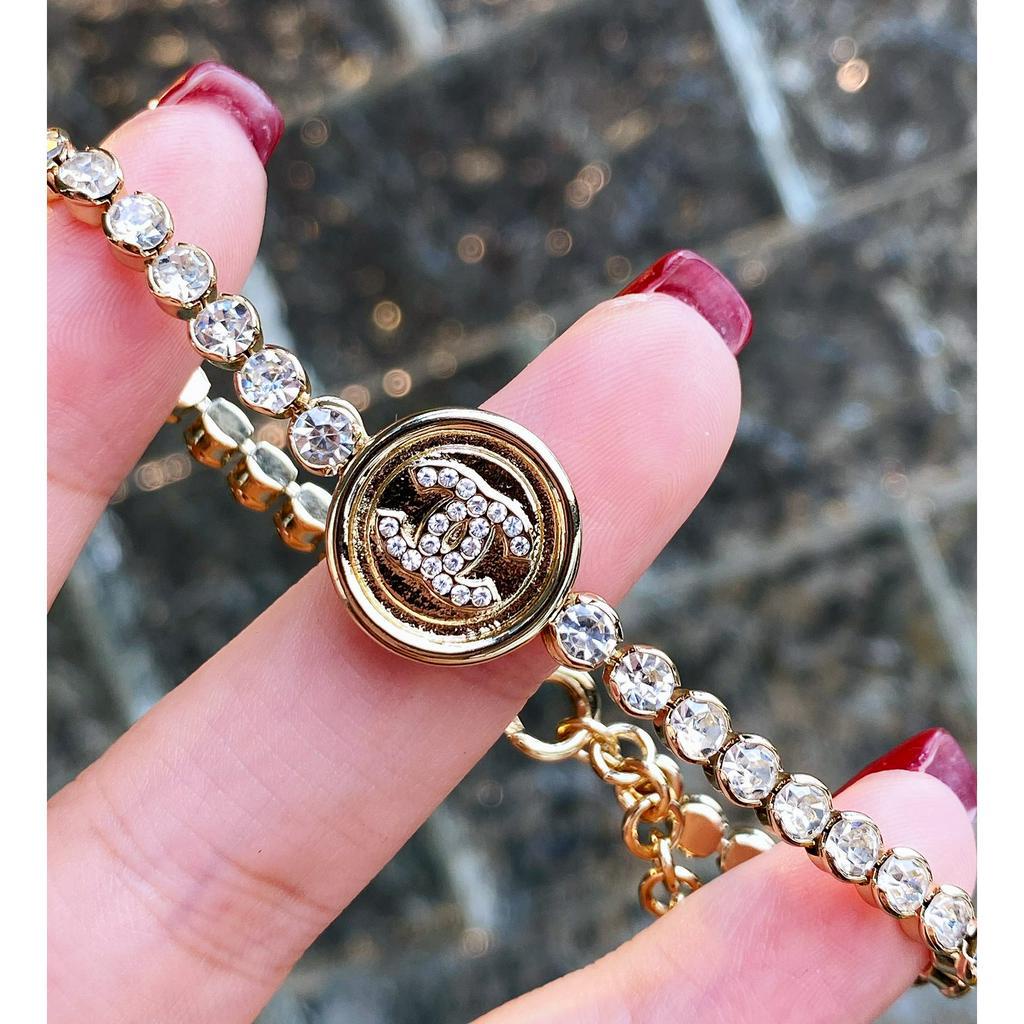 Vòng Cổ / Vòng Đeo Tay Bằng Đồng Thau Mặt Chữ C / C Phong Cách Vintage 2023