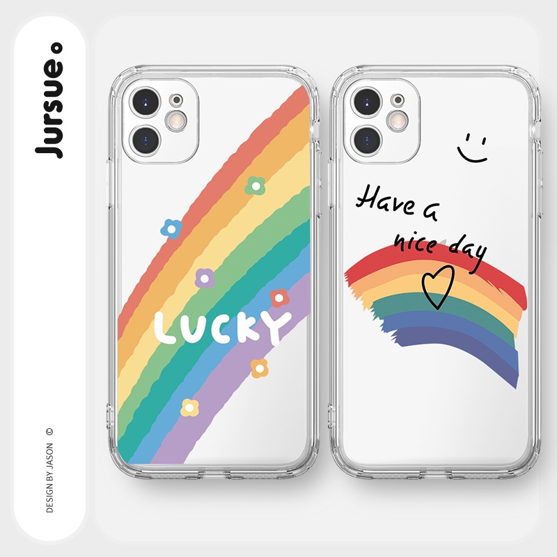 Ốp lưng JURSUE mềm viền vuông hình dễ thương đẹp cho iPhone 13 12 11 Pro Max SE 2020 X XR XS ip 8 7 6 6S Plus kute Y218