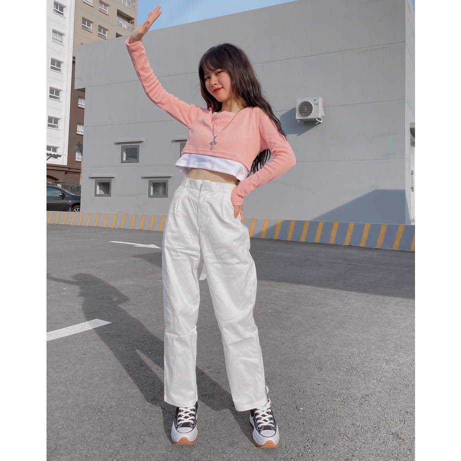 Quần Dài LOSI PANTS Vải Kaki Ống Rộng Xếp Ly Phong Cách Ulzzang Unisex