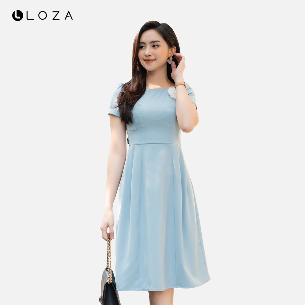 [Mã FAMALLT5 giảm 15% đơn 150k] Đầm xòe LOZA đính hoa-LOZA LD01112