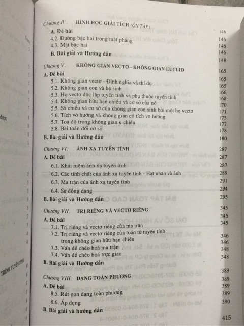 Sách - Bài tập Toán cao cấp Tập 1: Đại số và Hình học giải tích