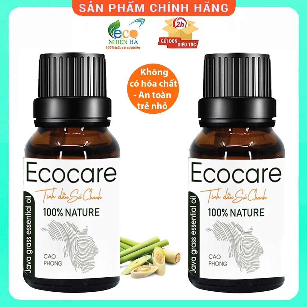 Tinh dầu ECOCARE 10ml sả chanh nguyên chất, tinh dầu thơm phòng đuổi muỗi, khử khuẩn