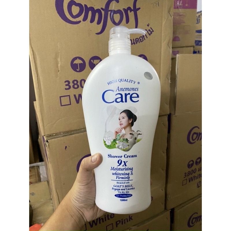 Sữa Tắm Dê White Care 9X 1200ml Sáng Mịn Hơn Thơm Lâu Hơn