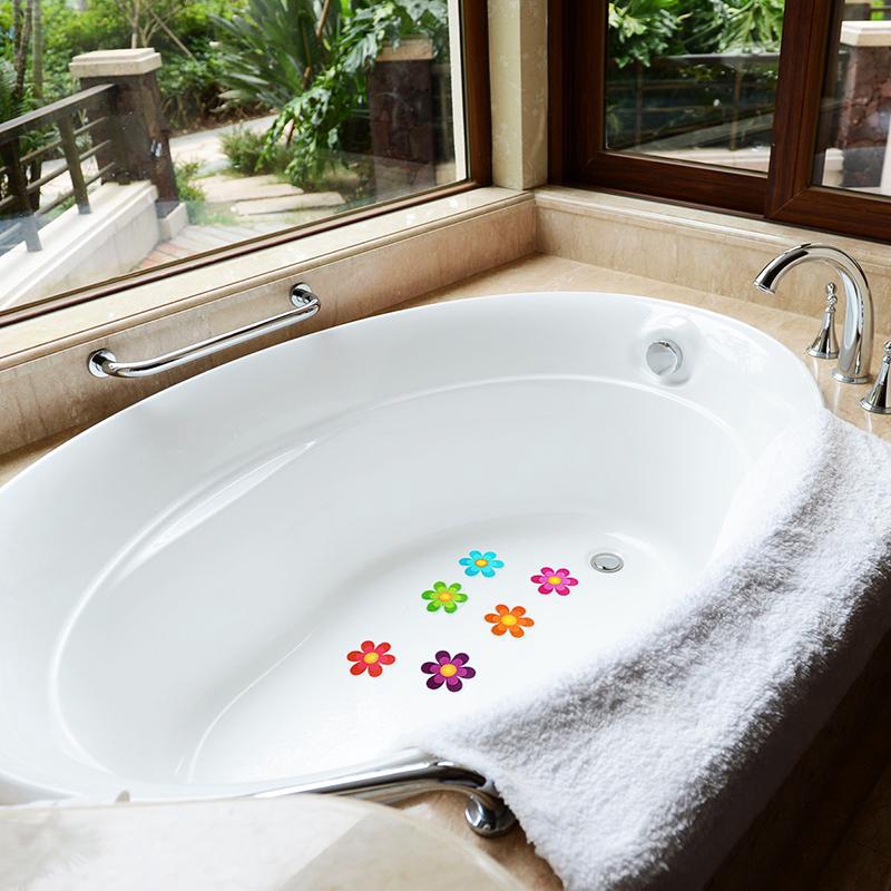 Bộ 10 Miếng Dán Chống Trượt Họa Tiết Hoa / Động Vật Biển Hoạt Hình Nhiều Màu Trang Trí Nhà Tắm