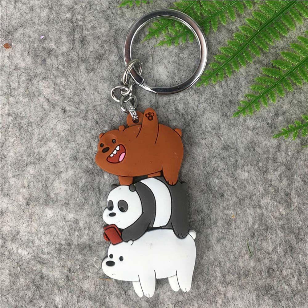Preston We Bare Bears Móc Chìa Khóa Xe Hơi Hình Gấu Trúc Đồ Chơi Trang Trí Nội Thất