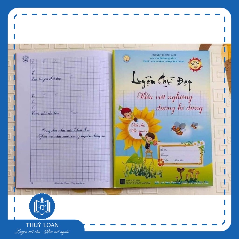 Vở Mẫu Nghiêng 2 - Kiểu Viết Nghiêng Trên Đường Kẻ Đứng