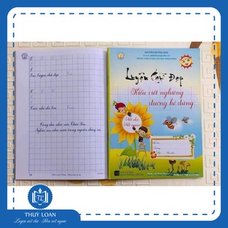 Vở mẫu nghiêng 2 - kiểu viết nghiêng trên đường kẻ đứng