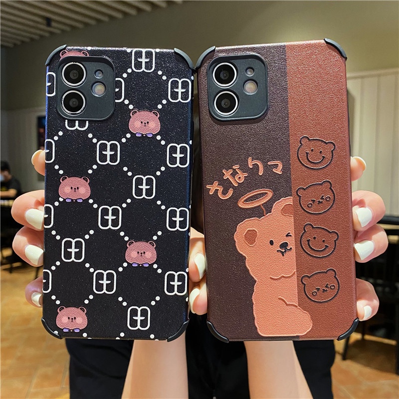 Ốp điện thoại da mềm hình gấu nâu đen cho Huawei Y7 PRO 2019 Y8P Y9 2019 Y9 PRIME 2019 Y9S NOVA 5T NOVA 7I Nova 4 Nova 3 Nova 3i Nova 7 Nova 7 SE
