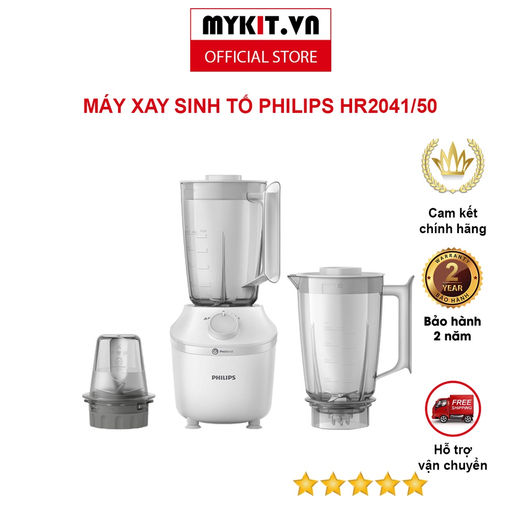 Máy xay sinh tố Philips HR2041/50 (3 cối) - MYKIT.VN