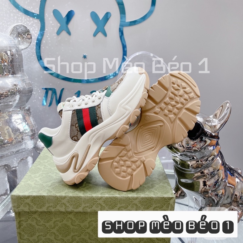 Giày thể thao sneaker hoạ tiết kẻ dọc đế viền sóng fullbox hàng quảng châu cao cấp