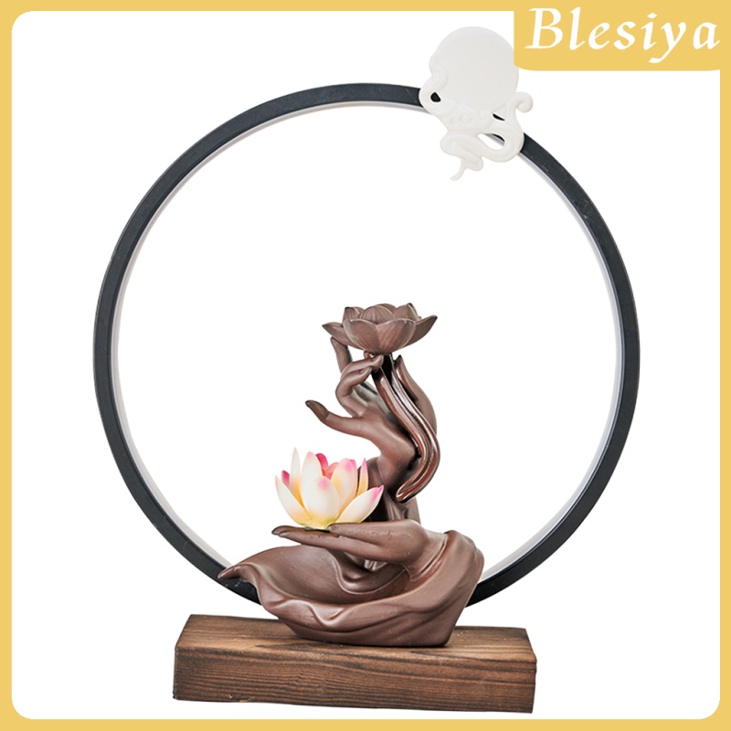 [BLESIYA] Ceramic Backflow Waterfall Incense Burner LED Light