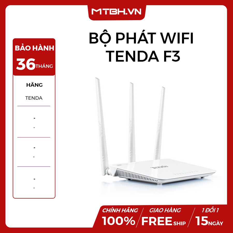 Bộ Phát Wifi Wifi Tenda F3 - 3 Ăn Ten New
