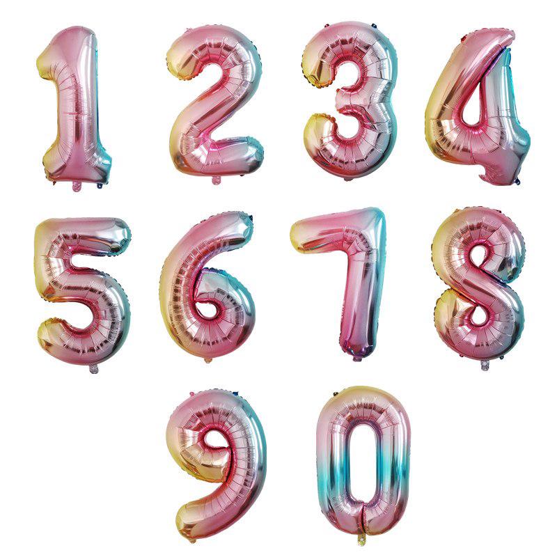 Bong Bóng Hình Chữ Số 32 "Màu Sắc gradient